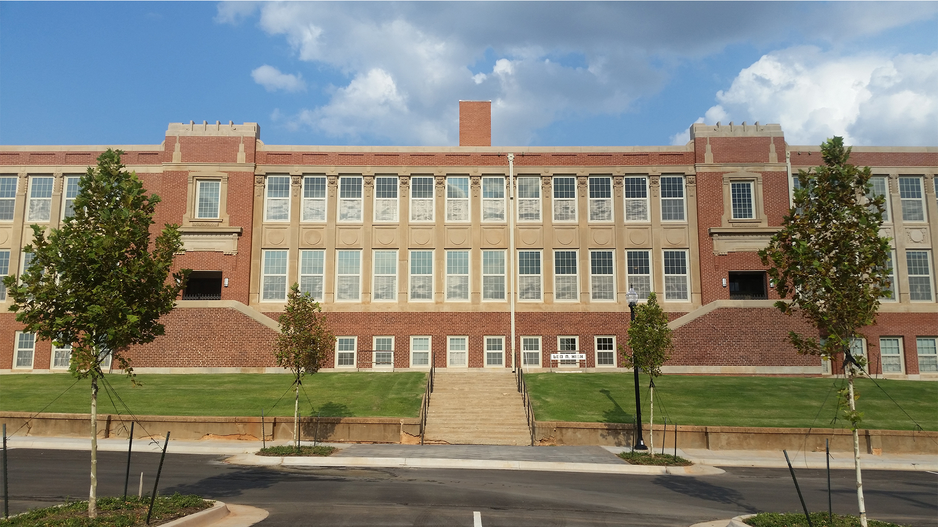 front view of the Page Woodson School, recently redeveloped into apartments