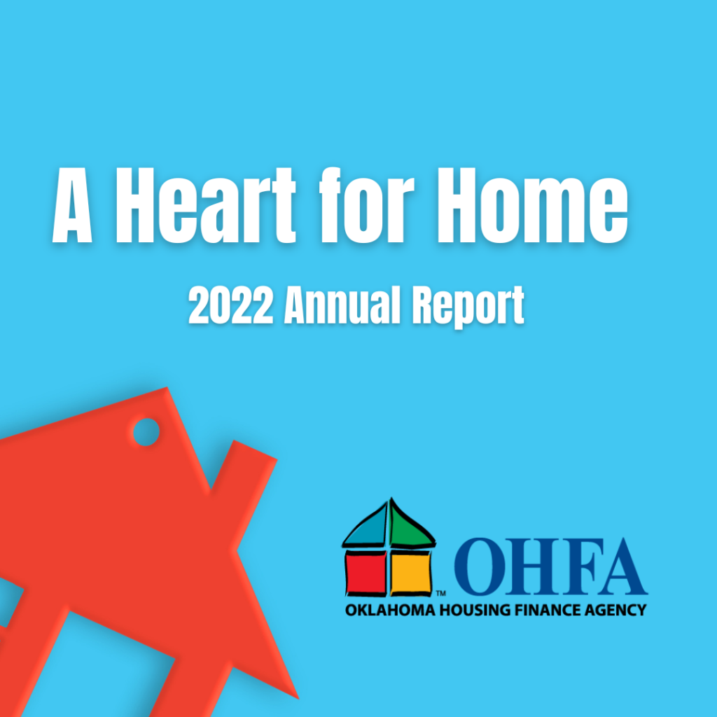 A Heart for Home 2022 Annual Report cover features red toy house on blue background