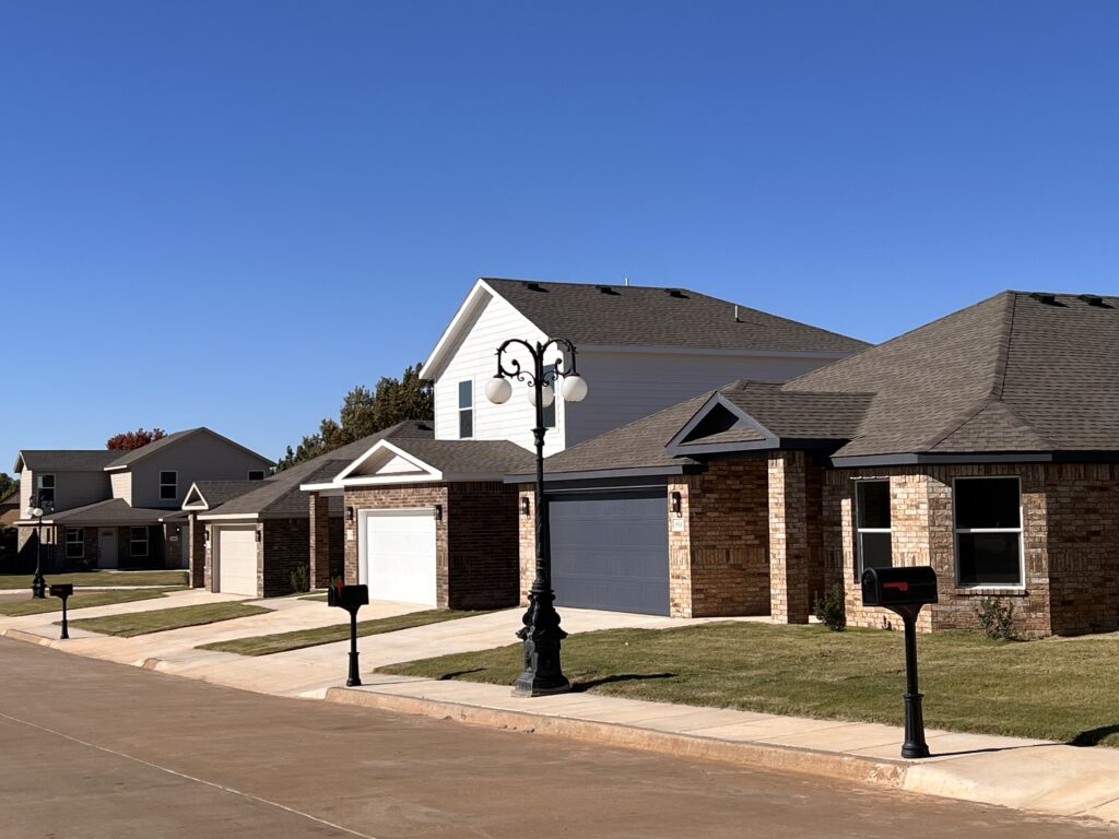 Homes in the Courts at Montevino addition in Kingfisher, made possible through the Oklahoma Housing Stability Program.