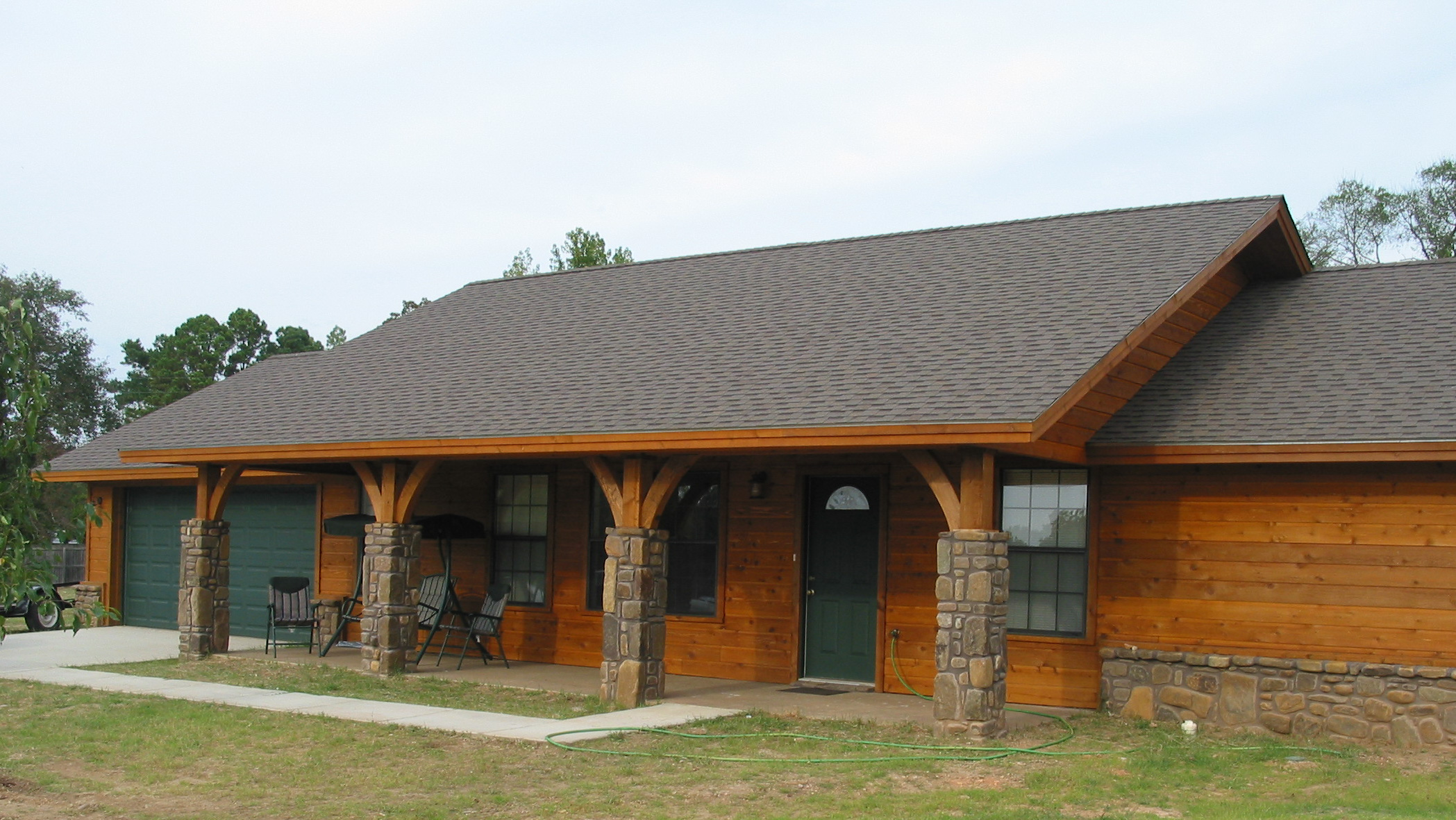 A house with wood trim