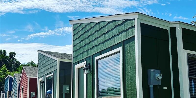 Sky behind Pivot Tiny Homes