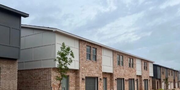 Row of townhomes at The T in Oklahoma City